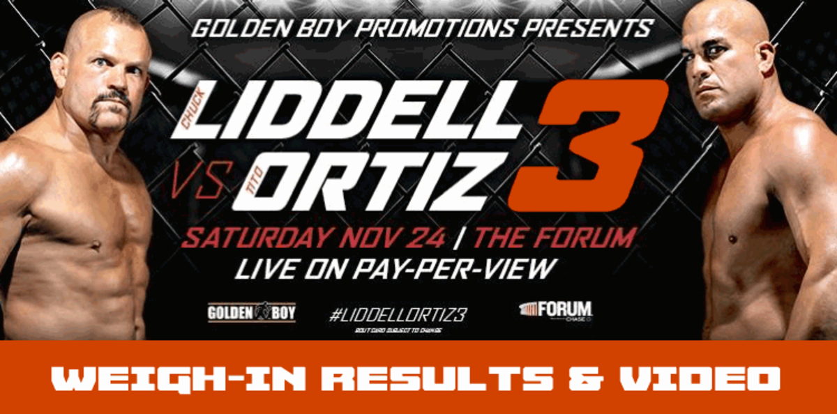 Chuck Liddell Vs Tito Ortiz 3 Weigh In Results And Video MMAWeekly