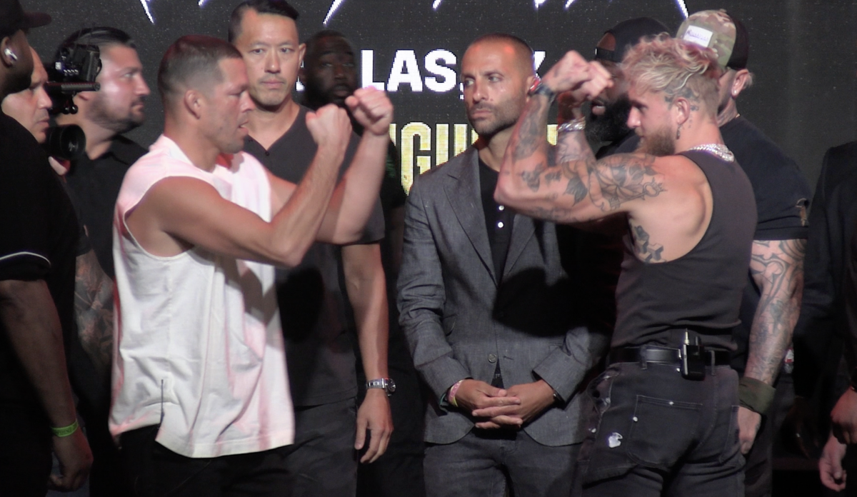 Jake Paul Vs Nate Diaz Face Offs BRAWL MMAWeekly UFC And MMA