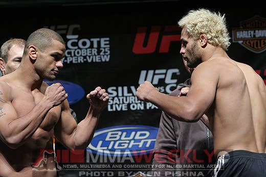 Thiago Alves and Josh Koscheck at UFC 90 weigh-ins