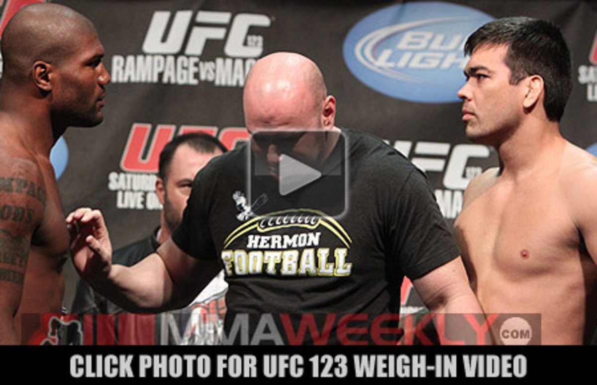 UFC 123:Rampage vs. Machida Weigh-In Video | MMAWeekly.com
