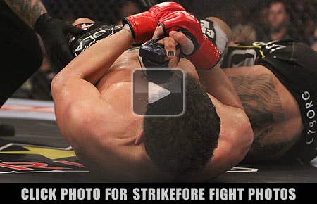 Nick Diaz submitting Evangelista Cyborg - Strikeforce