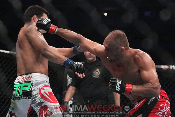 Lyoto Machida and Randy Couture at UFC 129