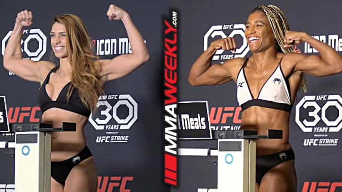 UFC Vegas 73 weigh-in video: Mackenzie Dern and Angela Hill - MMAWeekly.com  | UFC and MMA News, Results, Rumors, and Videos