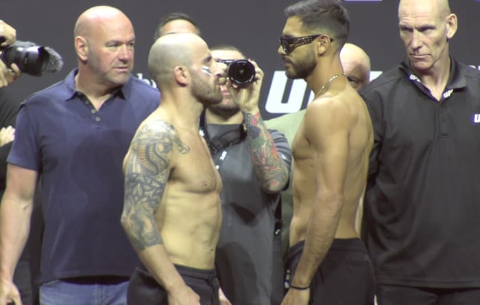 UFC 290 Ceremonial Weigh-In Face-Off Video: Alexander Volkanovski Vs ...