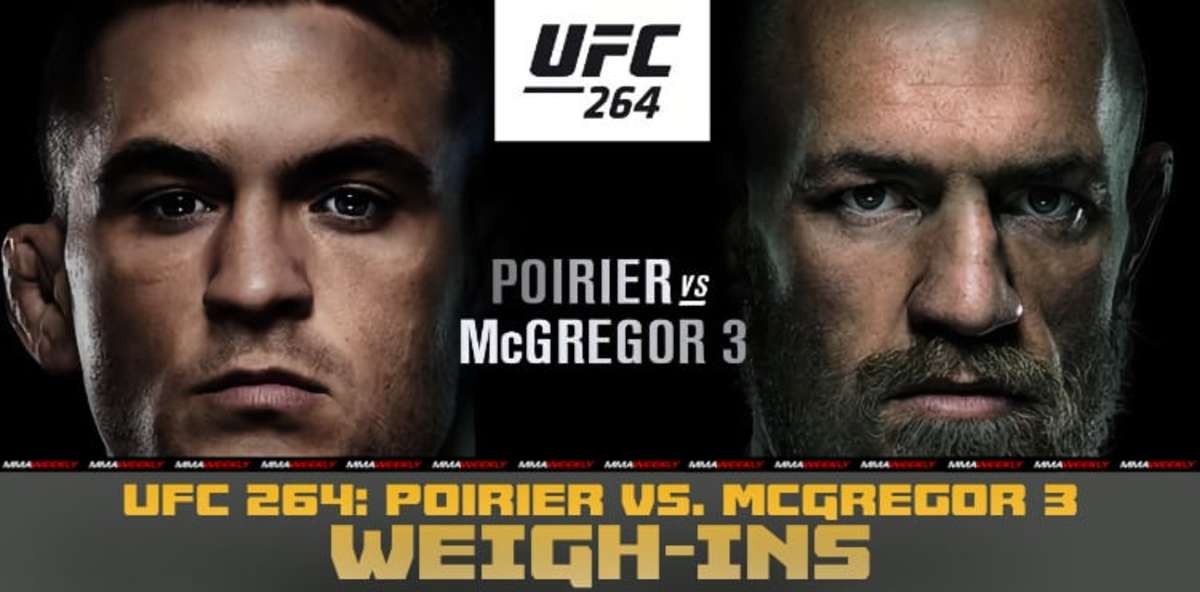 UFC 264: Poirier vs. McGregor 3 Weigh-in Results and Video: Trilogy ...