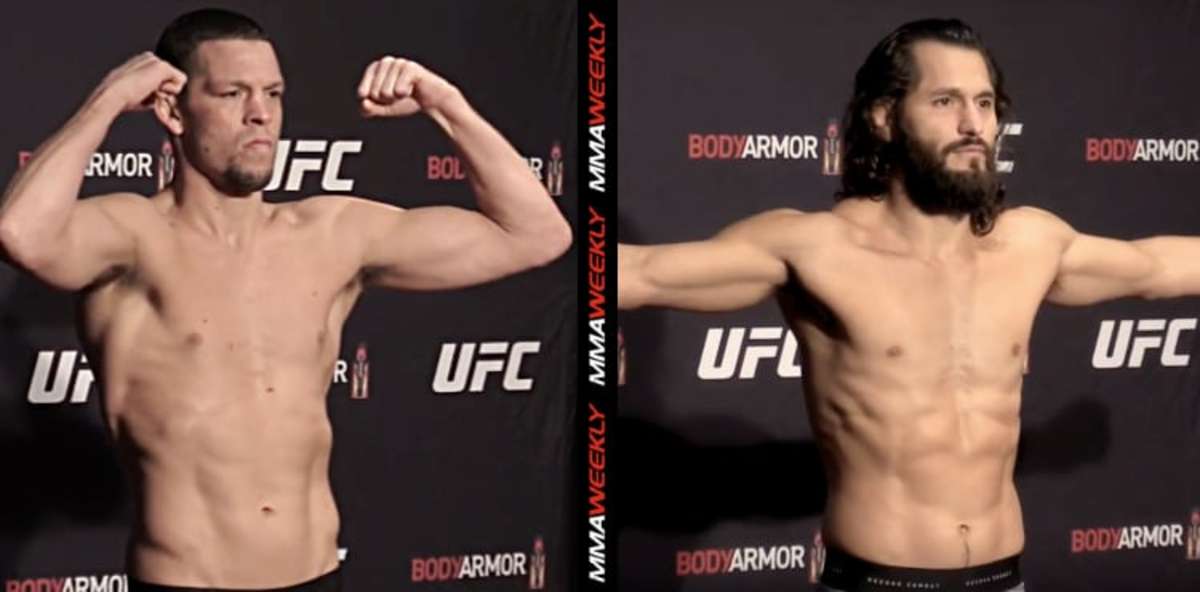 Nate Diaz And Jorge Masvidal Make Weight For Ufc 244 Headliner Video Ufc And