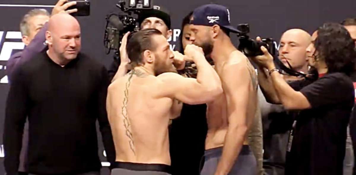 Conor McGregor vs Cowboy Cerrone UFC 246 ceremonial staredown