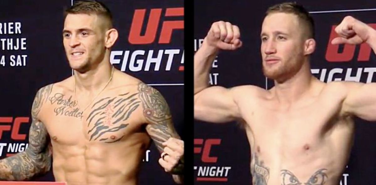 Dustin Poirier And Justin Gaethje Step On The Scale For Ufc On Fox 29 Video