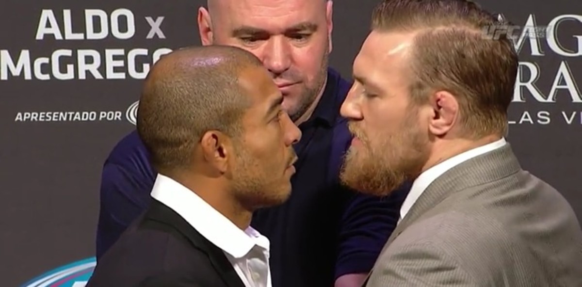 UFC 189 Staredown Video: Jose Aldo and Conor McGregor Battle for Brazil ...