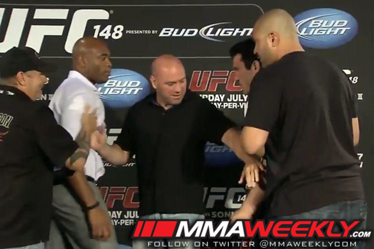 Anderson Silva and Chael Sonnen Nearly Come to Blows at UFC 148 Presser ...
